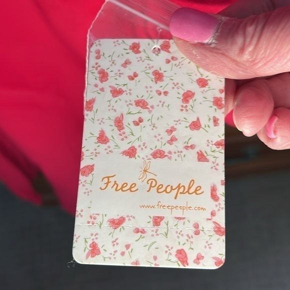 ❤️ Free People Red Dress With Zipper on Side and Working Buttons NWT - Picture 4 of 10